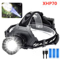 Headlamps XHP70 Super Bright Waterproof 3 x 18650 Batteris Adjustable Focus