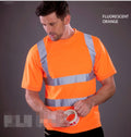 High Visibility Short Sleeve Reflective Safety T-Shirt, Men's Heavy Duty