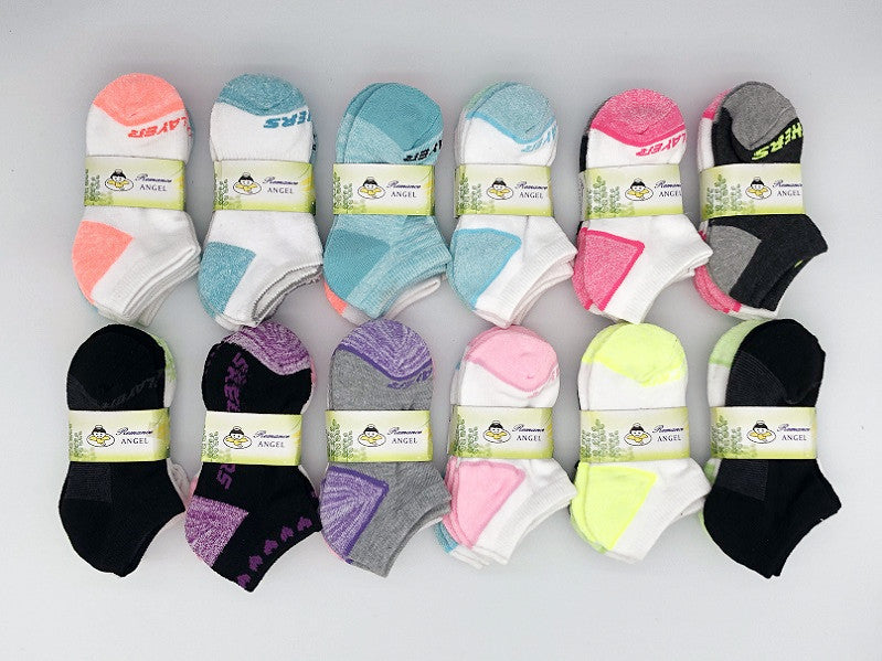 (36 Pairs) 4-6 Years Kids' Ankle Socks Cushion Socks