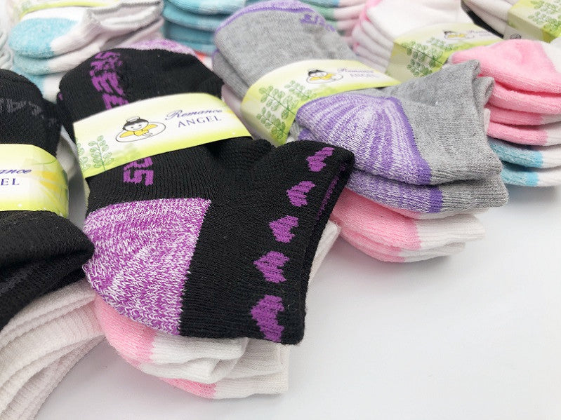 (36 Pairs) 4-6 Years Kids' Ankle Socks Cushion Socks