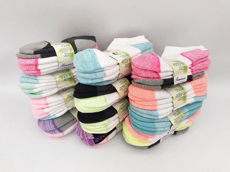 (36 Pairs) 4-6 Years Kids' Ankle Socks Cushion Socks