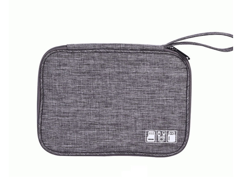 2 Layer Waterproof USB Cable Charging Storage Bag Phone Pad Zip Organiser
