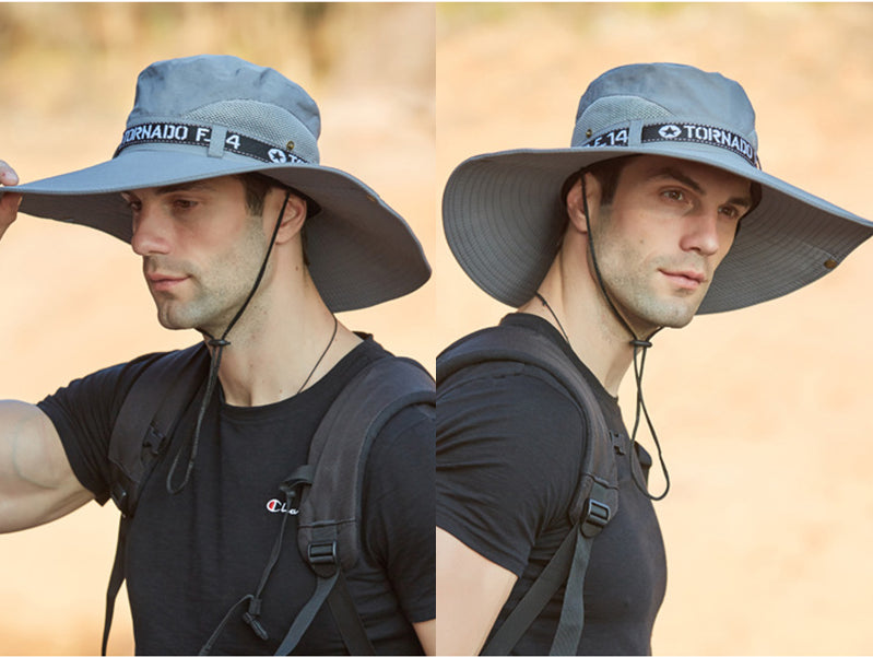 92050-GREY Sun HatS Wide Brim Bucket Outdoor Fishing Hiking Cap UV Protection