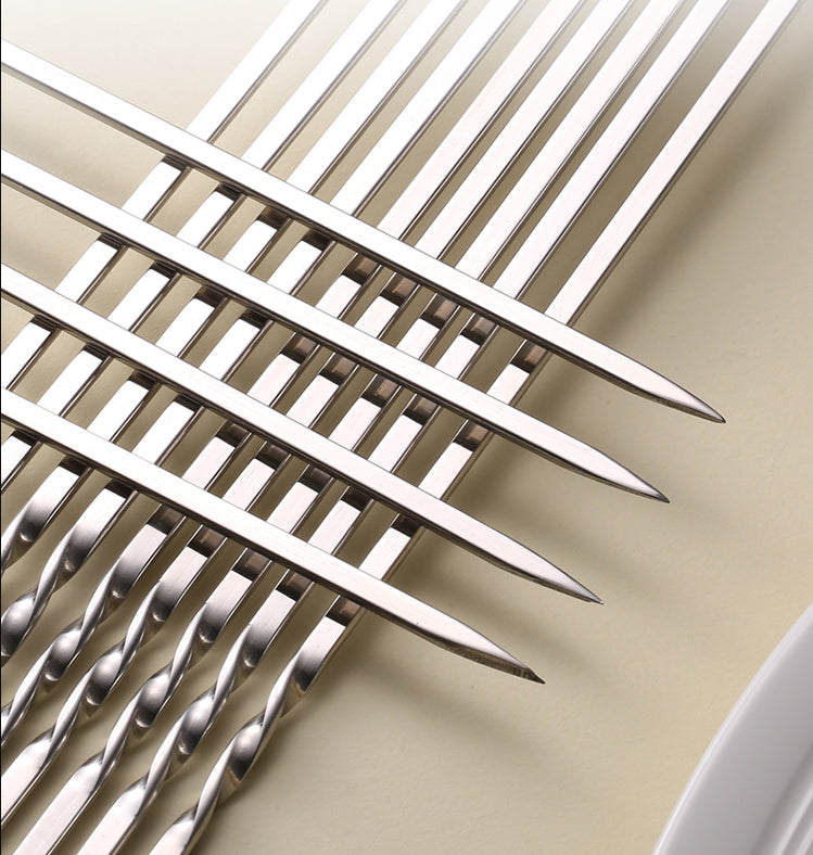 304 Stainless Steel BBQ Skewers (20PCS/PACK) L 35cm W 3.5mm Thick 2mm