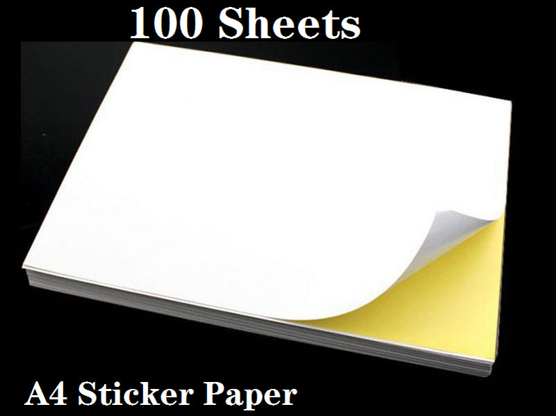 100 sheets matte white labels self adhesive sticky a4 printer paper