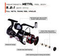 Metal Spinning Fishing Reel Left/Right Retrieve 5.2:1 12 Ball Bearings