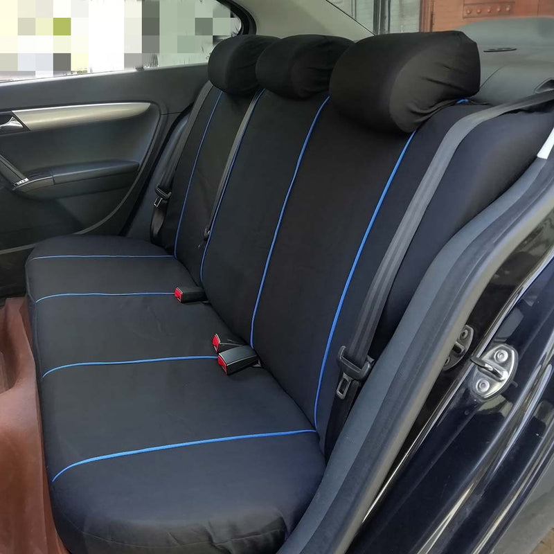 BLACK/BLUE Auto Seat Covers Car Truck SUV Van Universal Protectors Polyester