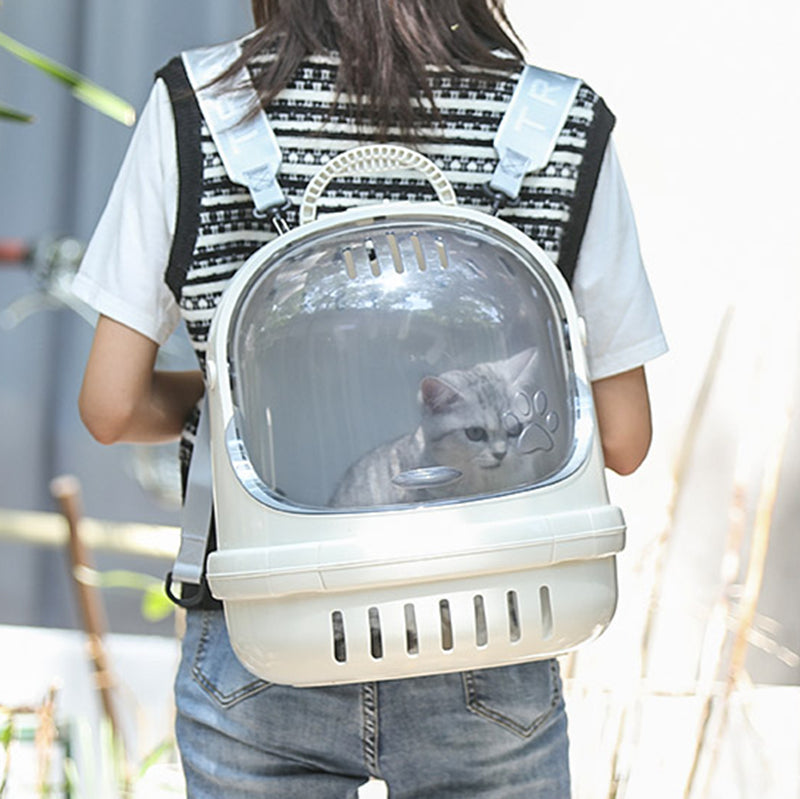 Pet Backpack Carrier Bag Transparent - Creamy white