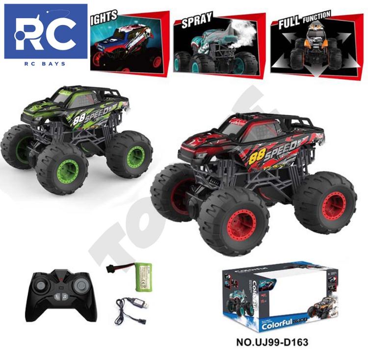 Big Wheels Beast Monster Pickup Truck Remote Control 15KMH 1:16 with Light Spray