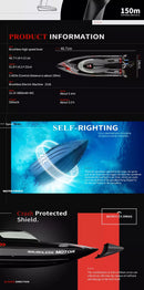 55km/h Brushless Motor High Speeds R/C Boat 2.4G w/ LED Light Water Cooling