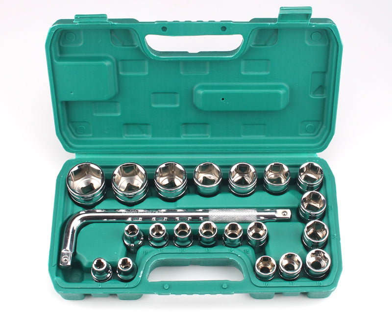 21pcs 1/2 Inch 6-point Socket Set Drive Socket 8-32mm L Handle