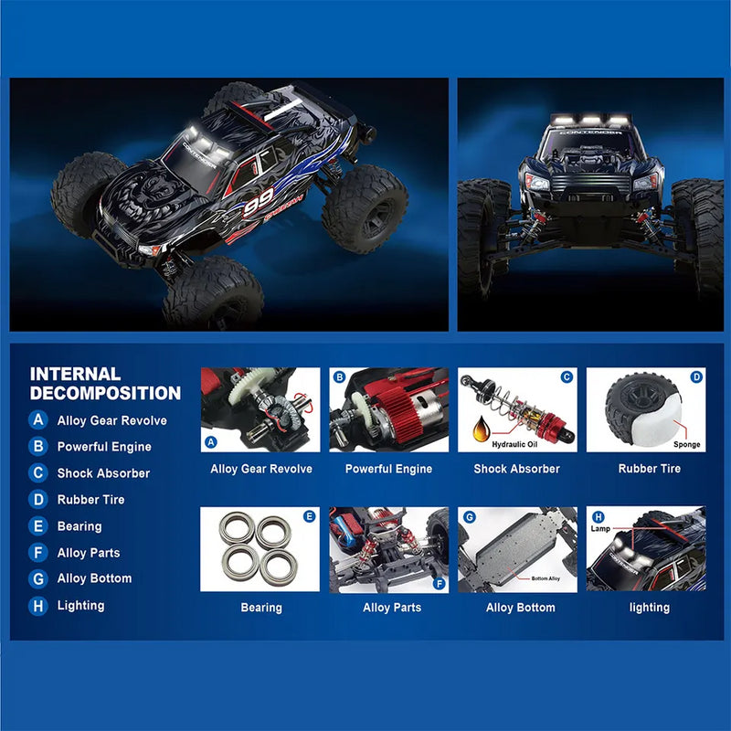 46+ kmh 4WD Electric High Speed RC Truggy Off-Road 1:10 Vehicle Models