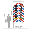 BARBER 3.4M SET - Pre-print Double Sided Feather Banner Flag Business Commersial 3.4M SET