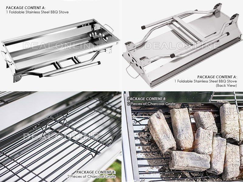 BBQ Stove Foldable Stainless Steel Charcoal BBQ Stove Grill