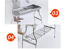 Foldable Stainless Steel BBQ Stove Grill Combo 1