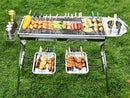 Foldable Stainless Steel BBQ Stove Grill Combo 1