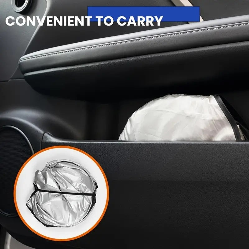 Large Silver Car Sunshade Foldable Double-Circle