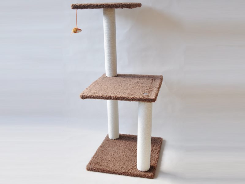 84CM 2 Levels Cat Tree Scratching Post with Mouse Brown