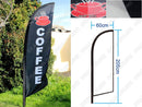 Commercial Feather Double sided Banner Flag COFFEE sign 3m