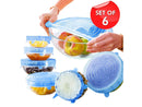 6Pcs Universal Silicone Stretch Suction Pot Lids Kitchen Cover Pan Bowl Stopper