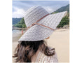 GREY Women Lady Sun Straw Hat Wide Large Brim Floppy Derby Summer Beach Cap