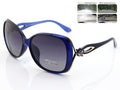 Polarized Lens Rhinestone Fox Sunglasses - BLUE