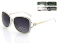 Polarized Lens Flower Deco Sunglasses - WHITE