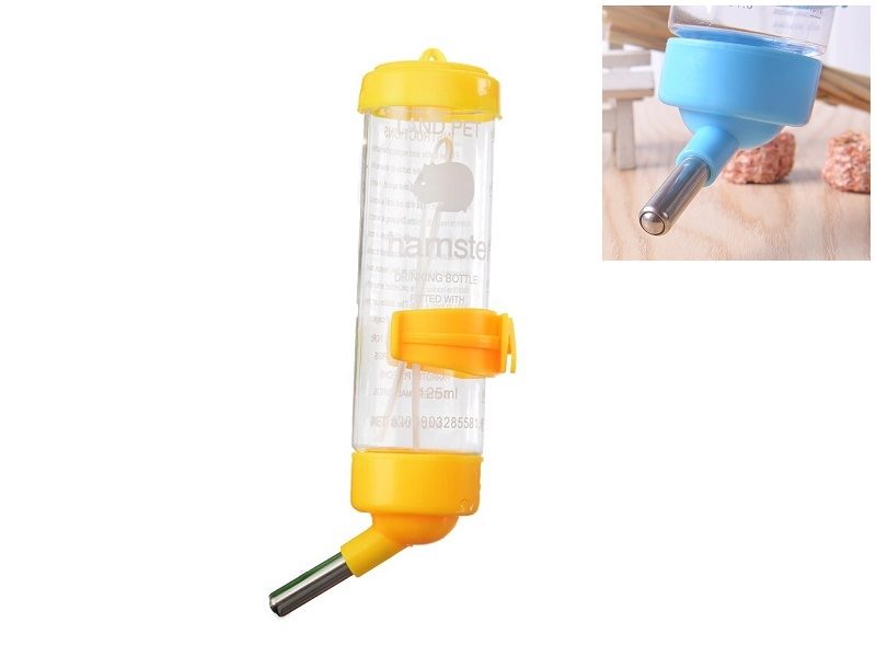 3pcs*80ml Pet Hamster Drinking Leak Proof Water Bottle Kettle Guinea Pig - YELLOW