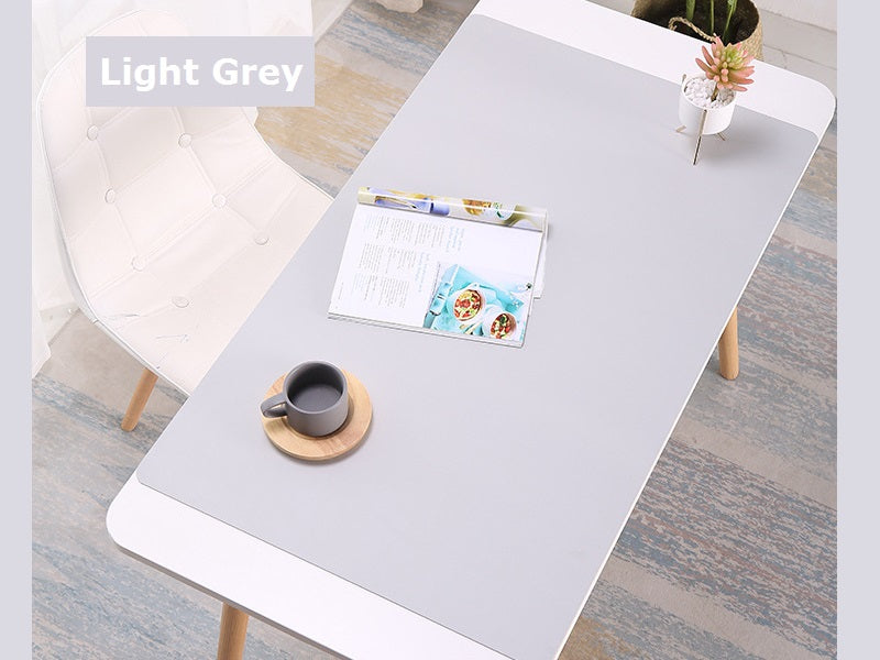 Light Grey 100*50cm PU Leather Desk Mat Computer Laptop Keyboard Mouse Pad