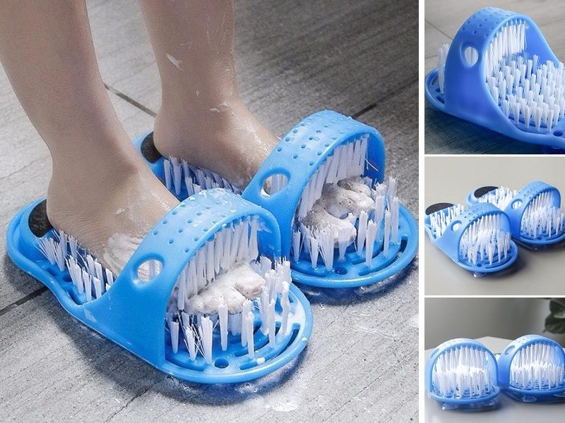 2 * Bath Foot Cleaner Scrub Brush Exfoliating Feet Scrubber Spa Shower Gift