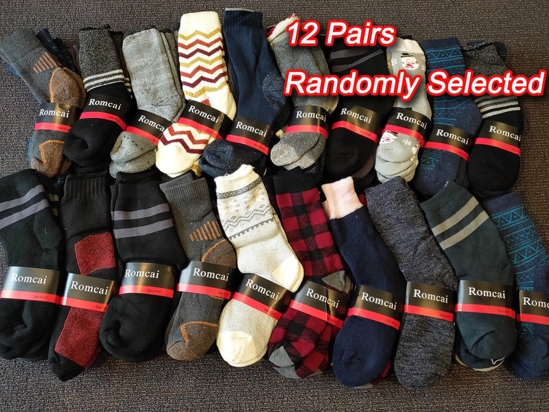 (12 Pairs) Bulk Sale Thick Socks Thermal Socks