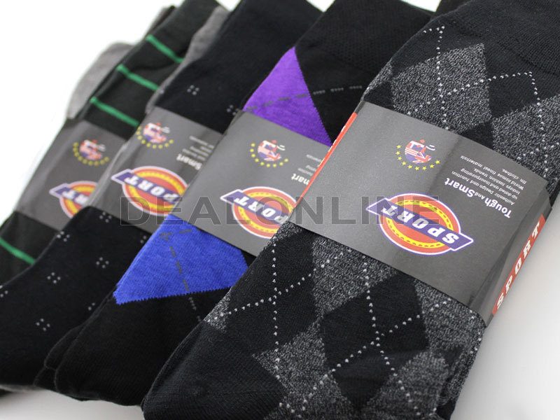 Crew Socks Business Socks Patterned Socks Mix RANDOM  WHOLESALE - (60 Pairs)