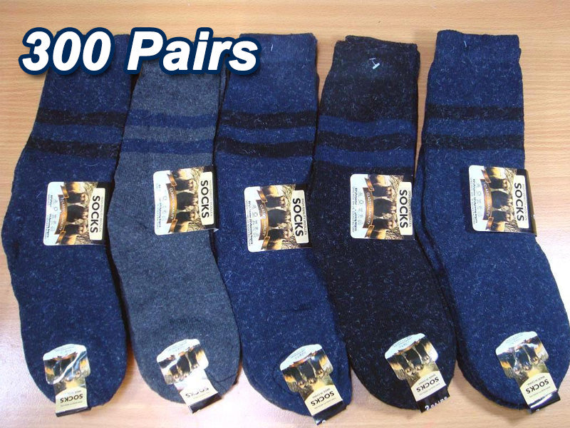 (300 Pairs) Men's Thermal/Work Socks