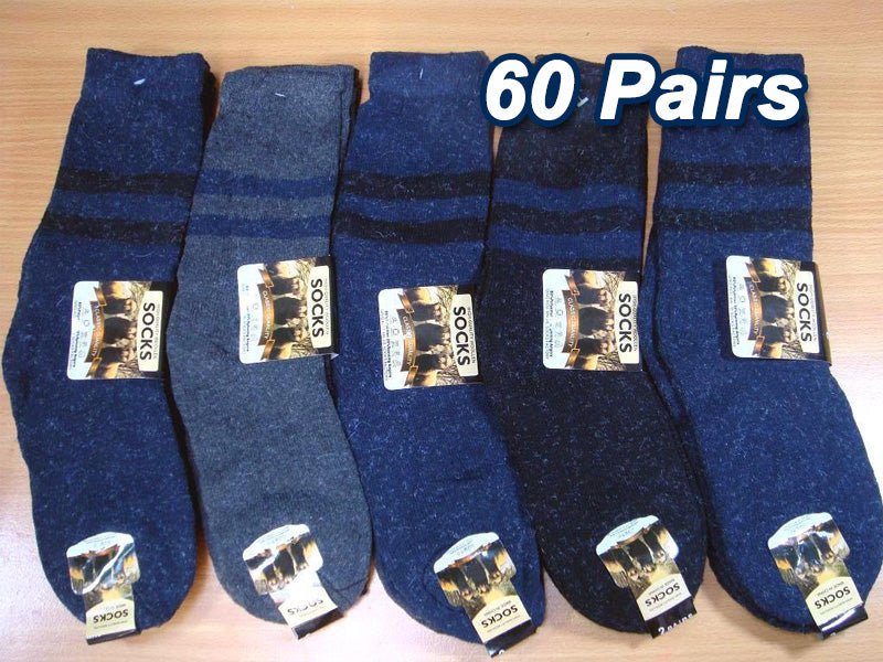 (60 Pairs) Men's Thermal/Work Socks