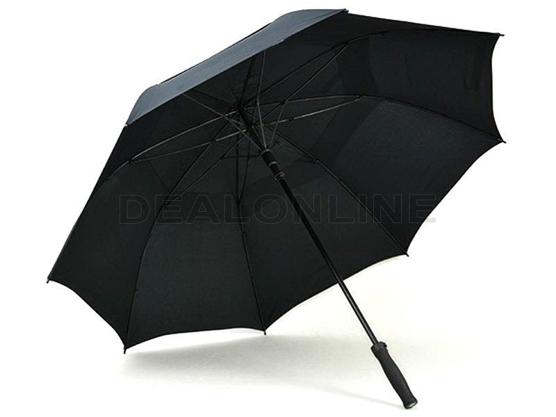 Black Double-Canopy Umbrella Windproof 150CM Large Auto-Open +Cover