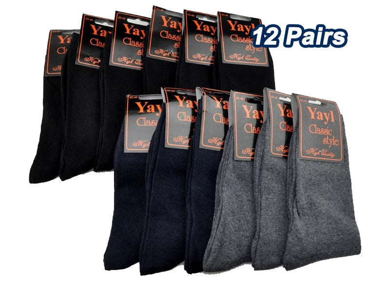 Business Socks (12 Pairs) Men's MIX COLOURS Dress Socks - SIZE7-10